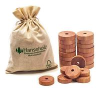 Hanseholz 40x Repelente de polillas orgánico Natural y Bolsa de algodón - Certificado FSC® - Producto Natural 100% orgánico - Repelente de polillas Duradero y sin Productos químicos