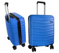 HANSEKOFFER Maleta rígida - Maleta de mano - Maleta de viaje pequeña - Equipaje de cabina - Trolley - Ligero - Tamaño 37 x 55 x 22 cm 42 litros, Azul Atlántico., M - 37x55x22cm