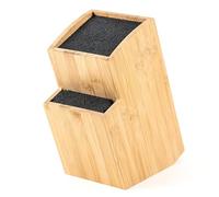 Hanseküche Bloque para cuchillos - Soporte para cuchillos sin cuchillos de madera Tabla para cuchillos (Bambú Marrón, Cuadrado Diagonal)