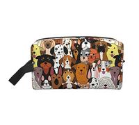 hansgo Bolsa de maquillaje Boston Terrier perro y flores bolsa de aseo portátil de viaje bolsa de almacenamiento de lavado, Perro sacando la lengua, Talla única