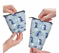 hansgo Galaxy Stars - Portalápices con diseño de nebulosa del espacio exterior, fantasía mágica, estuche organizador para lápices, bolsa de cosméticos para mujeres y hombres, rosa y azul,