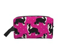 hansgo Neceser portátil de viaje con diseño de la Torre Eiffel de París para maquillaje, Border Collie - Perro con lunares, Talla única