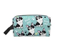 hansgo Neceser portátil de viaje con diseño de la Torre Eiffel de París para maquillaje, Lindo perro Border Collie, Talla única