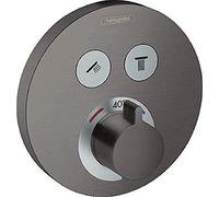 Termostato de ducha ShowerTablet ShowerSelect S, empotrado, 2 consumidores, cromado, 15743340, Color: Negro Cepillado