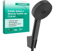 hansgrohe Pulsify Select S set de ducha 105, 3jet Relaxation, incl. teleducha, flexo de ducha 1600mm, 24303670, Color: negro mate