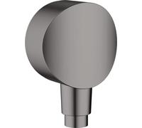 hansgrohe 26453340 FixFit S - Conexión de manguera de pared con válvula antirretorno (cromo negro cepillado, con Rückflussverhinderer)