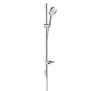 hansgrohe Raindance Select E set de ducha 120 3jet EcoSmart con barra de ducha de 90 cm y jabonera, 26623000, Color: cromado