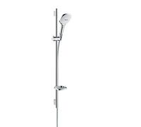 Hansgrohe 26623400 Raindance Select E 120 set de ducha, 3 tipos de chorro, ahorro de agua, blanco/cromo