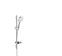 hansgrohe Raindance Select S Set de ducha 120 3jet con barra de ducha de 65 cm y jabonera, 26630400, Color: Cromado / Blanco