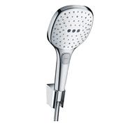hansgrohe Raindance Select E set de soporte de ducha 120 3jet con manguera de ducha 160 cm, 26720400, Color: Cromado / Blanco