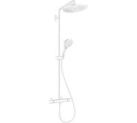hansgrohe 26891700 Croma - Tubo de ducha 280 1jet EcoSmart 9 l/min con termostato y ducha de mano Raindance Select S 120 3jet blanco mate