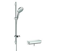 Hansgrohe 27037000 Raindance Select S 150 Air combinación de set de ducha y termostato, 3 tipos de chorro, cromo