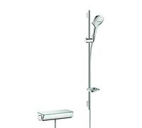 Hansgrohe 27039000 Raindance Select E 120 combinación de set de ducha y termostato, 3 tipos de chorro, cromo