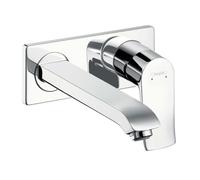 Mezclador monomando para lavabo hansgrohe Metris empotrado con caño de 225 mm para montaje en pared, 31086000