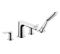 hansgrohe Metris Mezclador de 4 agujeros para bañera de una sola palanca cromado, 31442000