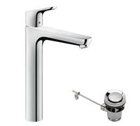 Hansgrohe 31531000 Focus 230 Grifo de Lavabo con vaciador automático, Cromo, ComfortZone 230mm