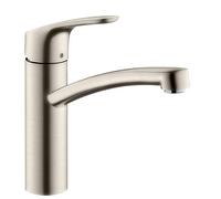Hansgrohe 31806800 Focus grifo de cocina con caño giratorio 360º, acero inoxidable