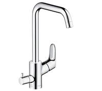 Hansgrohe 31823000 Focus grifo monomando de cocina 260 con llave de paso, cromo