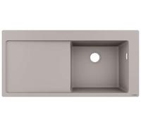 Hansgrohe 43314380 Lavabos, Gris Cemento, fregadero de encastre 45cm con escurridor