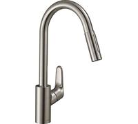 Hansgrohe 73880800 M41 Grifo de Cocina con Ducha extraíble y sBox, Acero, Auslaufhöhe 240mm