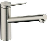 hansgrohe 74802800 Mezclador de Cocina Monomando, Acabado de Acero Inoxidable, ComfortZone 150mm / 1 tipo de chorro