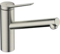 hansgrohe 74806800 Mezclador de Cocina Monomando, Acabado en Acero Inoxidable, Auslaufhöhe 150mm / 1 Strahlart