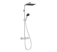hansgrohe Activera Q Showerpipe 290/180 1jet, EcoSmart+, con Ecostat Fine, 28749000, Color: cromado