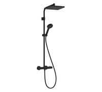 hansgrohe Activera Q Showerpipe 290/180 1jet, EcoSmart+, con Ecostat Fine, 28749670, Color: negro mate