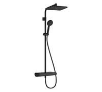hansgrohe Activera Q Showerpipe 290/180 1jet, EcoSmart, con ShowerTablet Select 360 Varia, 28648670, Color: negro mate