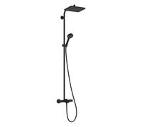 hansgrohe Activera Q Showerpipe 290/180 1jet, EcoSmart, con termostato de baño Ecostat Fine, 28753670, Color: negro mate