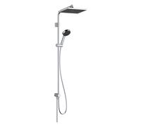hansgrohe Activera Q - sistema de ducha max. 8 l/min (EcoSmart) sin grifo, ducha lluvia (290 x 180 mm) con inversor, ducha de mano, flexo, barra, ducha fija, cromo, 28757000