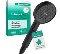 hansgrohe Activera S ducha de mano 95, 1 tipo de chorro, EcoSmart, 28031670, Color: negro mate