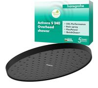 hansgrohe Activera S ducha de techo 240, 1 rociador, EcoSmart, 28057670, Color: negro mate