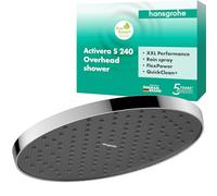 hansgrohe Activera S - rociador de ducha ahorro de agua (EcoSmart), ducha fija redondo (240 mm), cabezal de ducha lluvia con 1 tipo de chorro para conexión pared y techo, cromo, 28056000