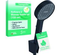 hansgrohe Activera Select S set de ducha 95, 2 tipos de chorro, EcoSmart, con mangueras de ducha 125cm, 28052670, Color: negro mate