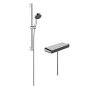 hansgrohe Activera Select S sistema de ducha en superficie 95 2jet, EcoSmart con ShowerTablet Select 360 y barra de ducha 65cm, 28087000, Color: cromado