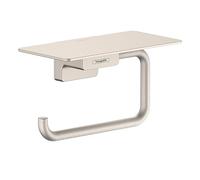 hansgrohe AddStoris 41772820 - Soporte para Papel higiénico de 6 Pulgadas con Estante en níquel Cepillado