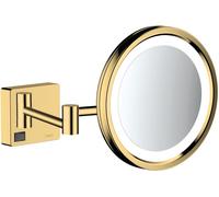 Hansgrohe AddStoris espejo cosmético 21.7x21.7 cm redondo con iluminación dorado 41790990