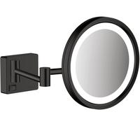 Hansgrohe AddStoris espejo cosmético 21.7x21.7 cm redondo con iluminación negro 41790670