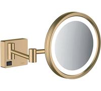 hansgrohe AddStoris - Espejo cosmético con luz LED, Espejo Maquillaje con luz, Espejo de Aumento x 3, Bronce Cepillado, 41790140