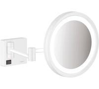 Hansgrohe AddStoris - Espejo cosmético con luz LED, Maquillaje con luz, Espejo de Aumento x 3, Blanco Mate, 41790700