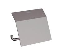 Portarrollos AddStoris de hansgrohe con tapa, 41753340, Color: Negro Cepillado