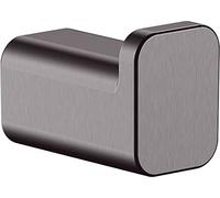 Hansgrohe AddStoris Q - Gancho toallero, toallero de baño, gancho para albornoz, fijación oculta, accesorios de baño, cromo negro cepillado, 41742340