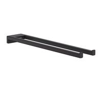 hansgrohe AddStoris Q - Toallero Doble, toallero de baño con Dos Brazos, fijación Oculta, Accesorios de baño, Negro Mate, 41770670
