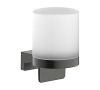 hansgrohe AddStoris S - dispensador jabon baño, dispensador de loción para Montaje en Pared, dosificador de jabón líquido, fijación Oculta, Accesorios de baño, Cromo Negro Cepillado, 41765340