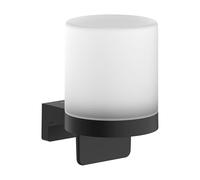 hansgrohe AddStoris S - dispensador jabon baño, dispensador de loción para Montaje en Pared, dosificador de jabón líquido, fijación Oculta, Accesorios de baño, Negro Mate, 41765670