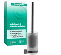 hansgrohe AddStoris S - escobillero con Soporte, escobillero baño para Montaje en Pared, fijación Oculta, Accesorios de baño, Cromo Negro Cepillado, 41782340
