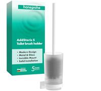 hansgrohe AddStoris S - escobillero con Soporte, escobillero baño para Montaje en Pared, fijación Oculta, Accesorios de baño, Blanco Mate, 41782700