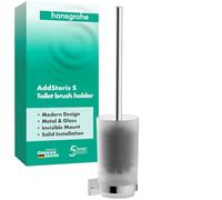 hansgrohe AddStoris S - escobillero con Soporte, escobillero baño para Montaje en Pared, fijación Oculta, Accesorios de baño, Cromo, 41782000