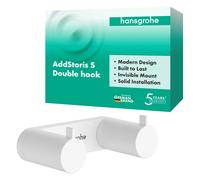 hansgrohe AddStoris S gancho para toallas doble, 41785700, Color: Blanco mate